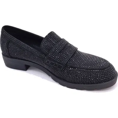 Reaction Kenneth Cole Fern Jewel Loafer In Black Micro