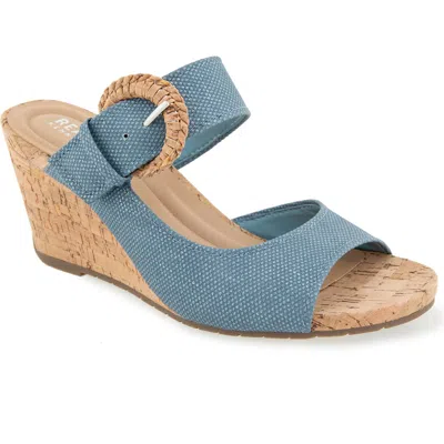Reaction Kenneth Cole Gibbs Wedge Sandal In Blue