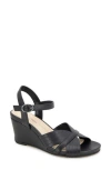 Reaction Kenneth Cole Gomi Wedge Sandal In Black