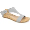 Reaction Kenneth Cole Great Buckle Wedge Sandal In Aqua Grey