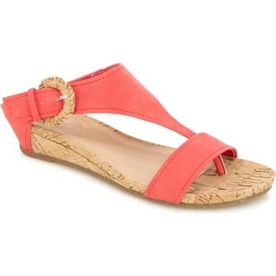 Reaction Kenneth Cole Great Buckle Wedge Sandal In Geranium