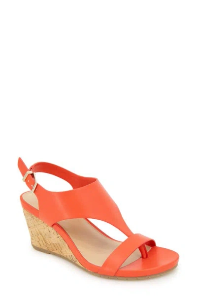 Reaction Kenneth Cole Greatly Platform Wedge Sandal In Tomato
