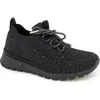 Reaction Kenneth Cole Kacey Rhinestone Knit Sneaker In Black Knit