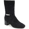 Reaction Kenneth Cole Lacey Block Heel Boot In Black Fabric