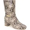 Reaction Kenneth Cole Lacey Block Heel Boot In Natural Snake