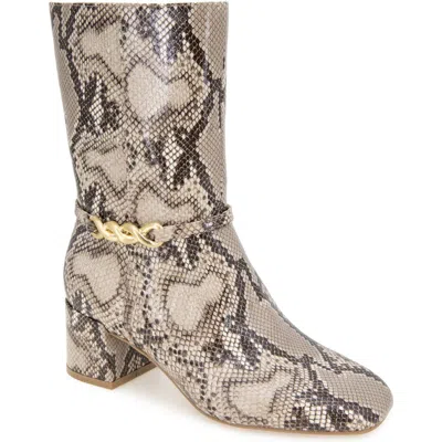 Reaction Kenneth Cole Lacey Block Heel Boot In Natural Snake