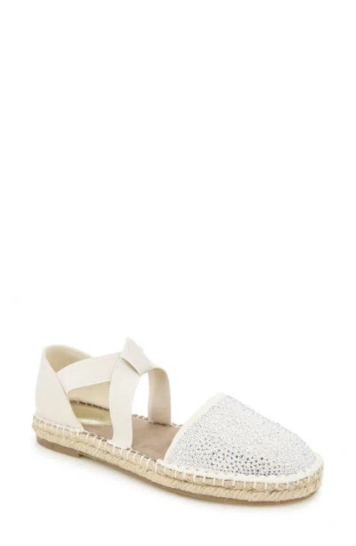 Reaction Kenneth Cole Luna Glitter Espadrille Sandal In White