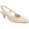 Reaction Kenneth Cole Maggie Kitten Heel Slingback Pump In Natural/gold Raffia