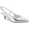 Reaction Kenneth Cole Maggie Kitten Heel Slingback Pump In Silver