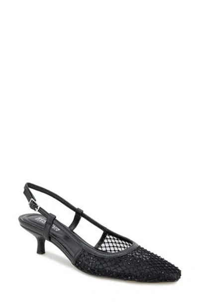 Reaction Kenneth Cole Maggie Mesh Slingback Pump In Black/black Mesh