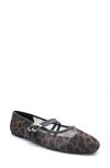 Reaction Kenneth Cole Malibu Mary Jane Flat In Leopard Mesh