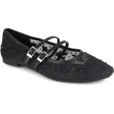 Reaction Kenneth Cole Malibu Nites Mary Jane Flat In Black