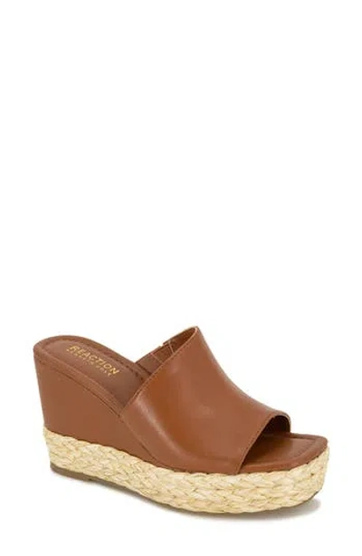Reaction Kenneth Cole Maria Platform Wedge Mule In Brown
