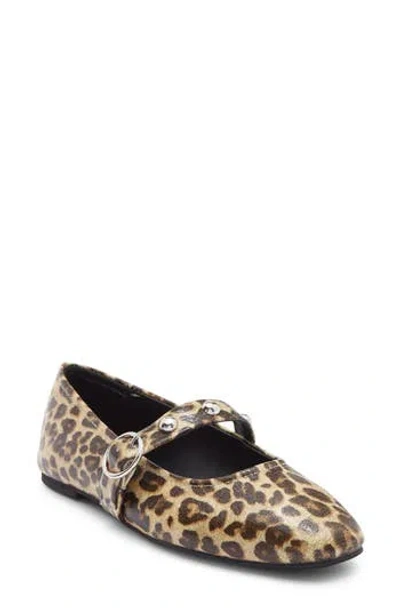 Reaction Kenneth Cole Maxi Studded Mary Jane Flat In Brown