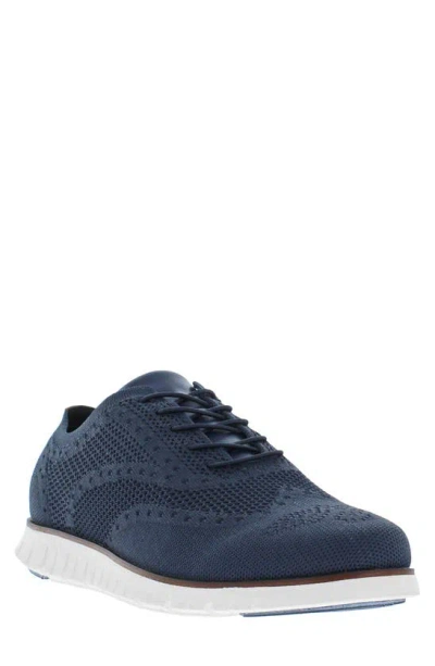Reaction Kenneth Cole Nio Wingtip Knit Oxford In Navy