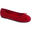 Reaction Kenneth Cole Palmer Mesh Rhinestone Diamond Mesh Ballet Flat In Red
