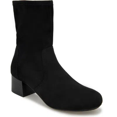 Reaction Kenneth Cole Raleigh Block Heel Bootie In Black Micro