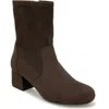 Reaction Kenneth Cole Raleigh Block Heel Bootie In Chocolate Micro