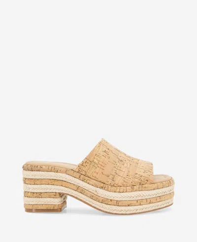 Reaction Kenneth Cole Reaction - Elissa Platform Cork Raffia Sandal In Natural Cork