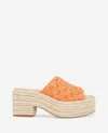 Reaction Kenneth Cole Reaction - Elissa Platform Raffia Sandal In Orange Raffia