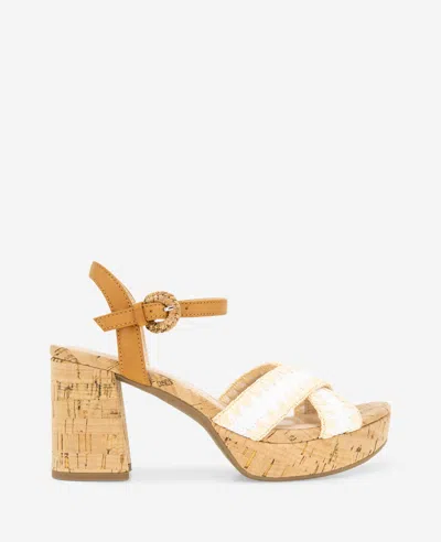 Reaction Kenneth Cole Reaction - Reeva Platform Raffia Cork Sandal In White Raffia