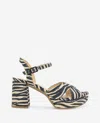 Reaction Kenneth Cole Reaction - Reeva Platform Zebra Print Sandal In Zebra Micro