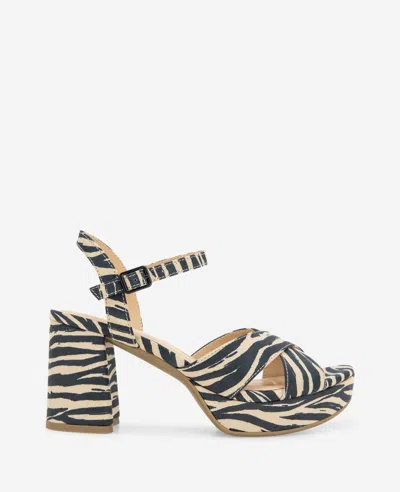 Reaction Kenneth Cole Reaction - Reeva Platform Zebra Print Sandal In Zebra Micro