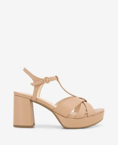 Reaction Kenneth Cole Reaction - Reina Platform T-strap Sandal In Nude