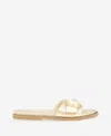 Reaction Kenneth Cole Reaction - Syrena Metallic Buckle Slide Sandal In Soft Gold