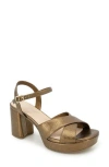 Reaction Kenneth Cole Reeva Ankle Strap Platform Sandal In Bronze Metallic