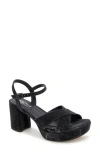 Reaction Kenneth Cole Reeva Platform Sandal In Black Grid Metallic