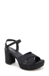 Reaction Kenneth Cole Reeva Platform Sandal In Black Silk