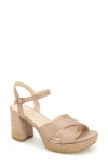 Reaction Kenneth Cole Reeva Platform Sandal In Coffee Crumb Silk
