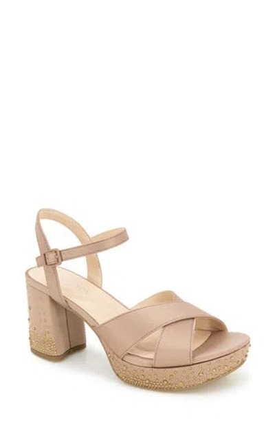 Reaction Kenneth Cole Reeva Platform Sandal In Coffee Crumb Silk