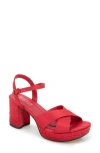 Reaction Kenneth Cole Reeva Platform Sandal In Rio Red Silk