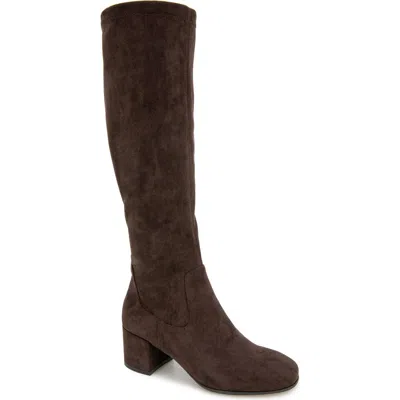 Reaction Kenneth Cole Rida Stretch Knee High Boot In Chocolate Micro