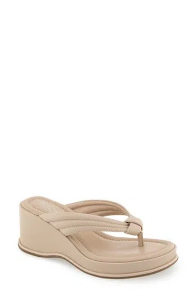 Reaction Kenneth Cole Rixton Platform Wedge Thong Sandal In Neutral