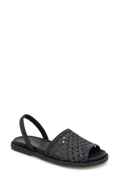 Reaction Kenneth Cole Savvi Slingback Sandal In Black Raffia
