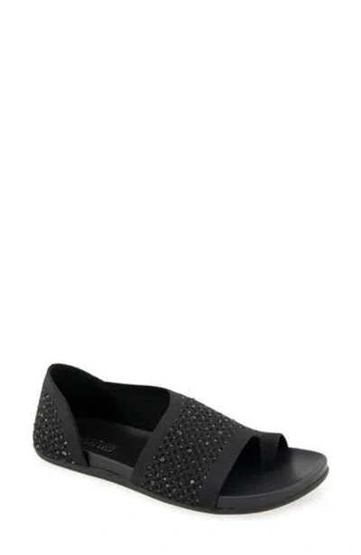 Reaction Kenneth Cole Sential Rhinestone Knit Sandal In Black