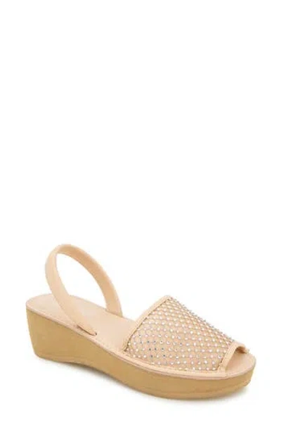 Reaction Kenneth Cole Slingback Sandal In Almond Crystal Mesh