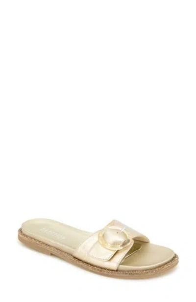 Reaction Kenneth Cole Syrena Buckle Slide Sandal In Soft Gold