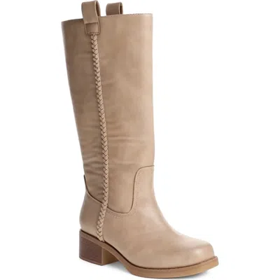 Reaction Kenneth Cole Underhill Knee High Faux Leather Boot In Brown