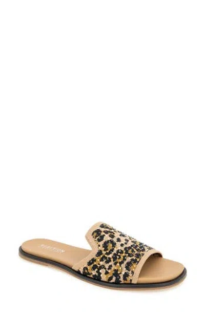 Reaction Kenneth Cole Warmth Slide Sandal In Leopard Knit