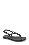 Reaction Kenneth Cole Whitney Crystal Strap Flat Sandal In Black Metallic