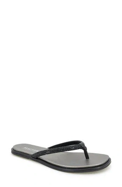 Reaction Kenneth Cole Wynwood Crystal Strap Flip Flop In Black