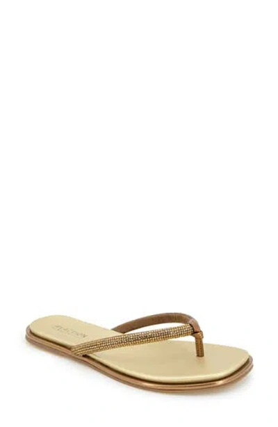 Reaction Kenneth Cole Wynwood Crystal Strap Flip Flop In Bronze