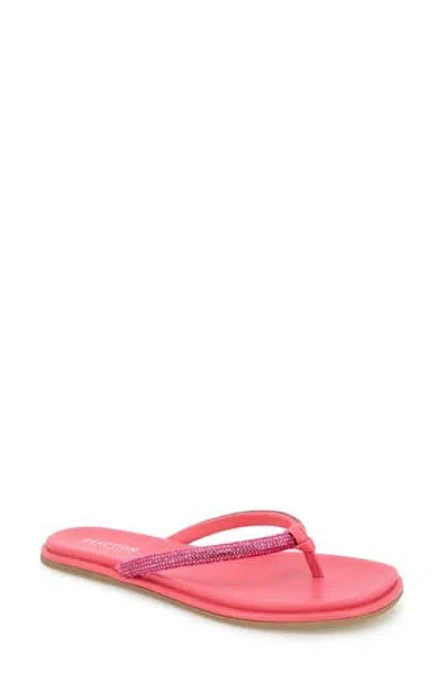 Reaction Kenneth Cole Wynwood Crystal Strap Flip Flop In Geranium
