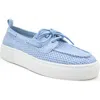 Reaction Kenneth Cole Zelda Boat Shoe In Blue Mesh