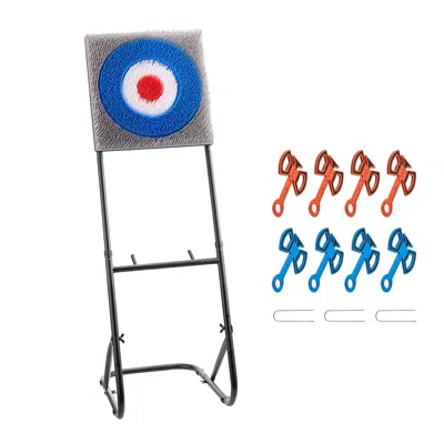 Readado Axe Throwing Game, Plastic Bristle Target With 8 Throwing Axes Set, Foldable Steel Frame, Easy To St