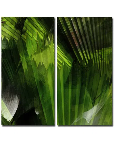 Ready2hangart Abstract Palm Leaves 2pc Wrapped Canvas Wall Art By Tristan Scott